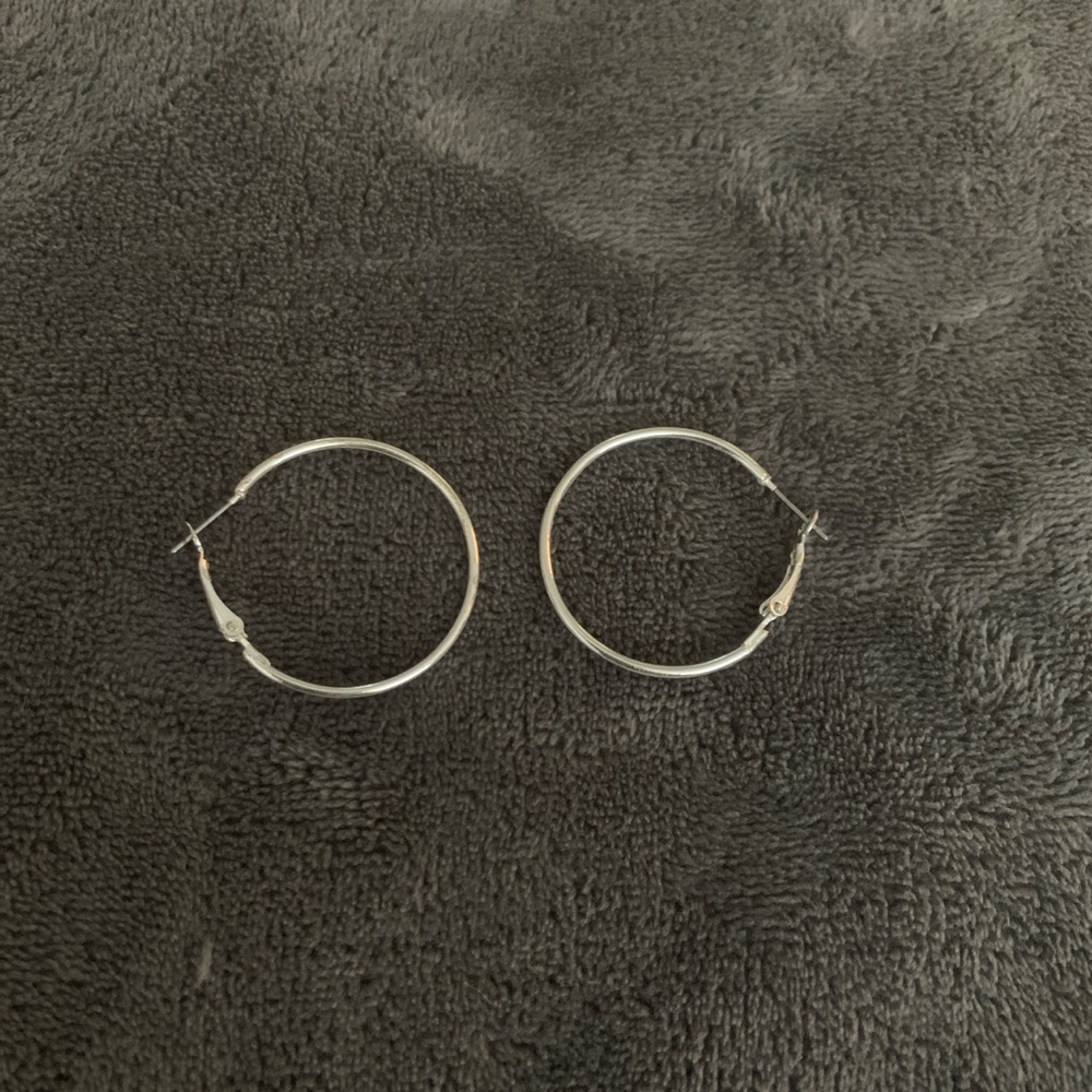silver hoop earrings